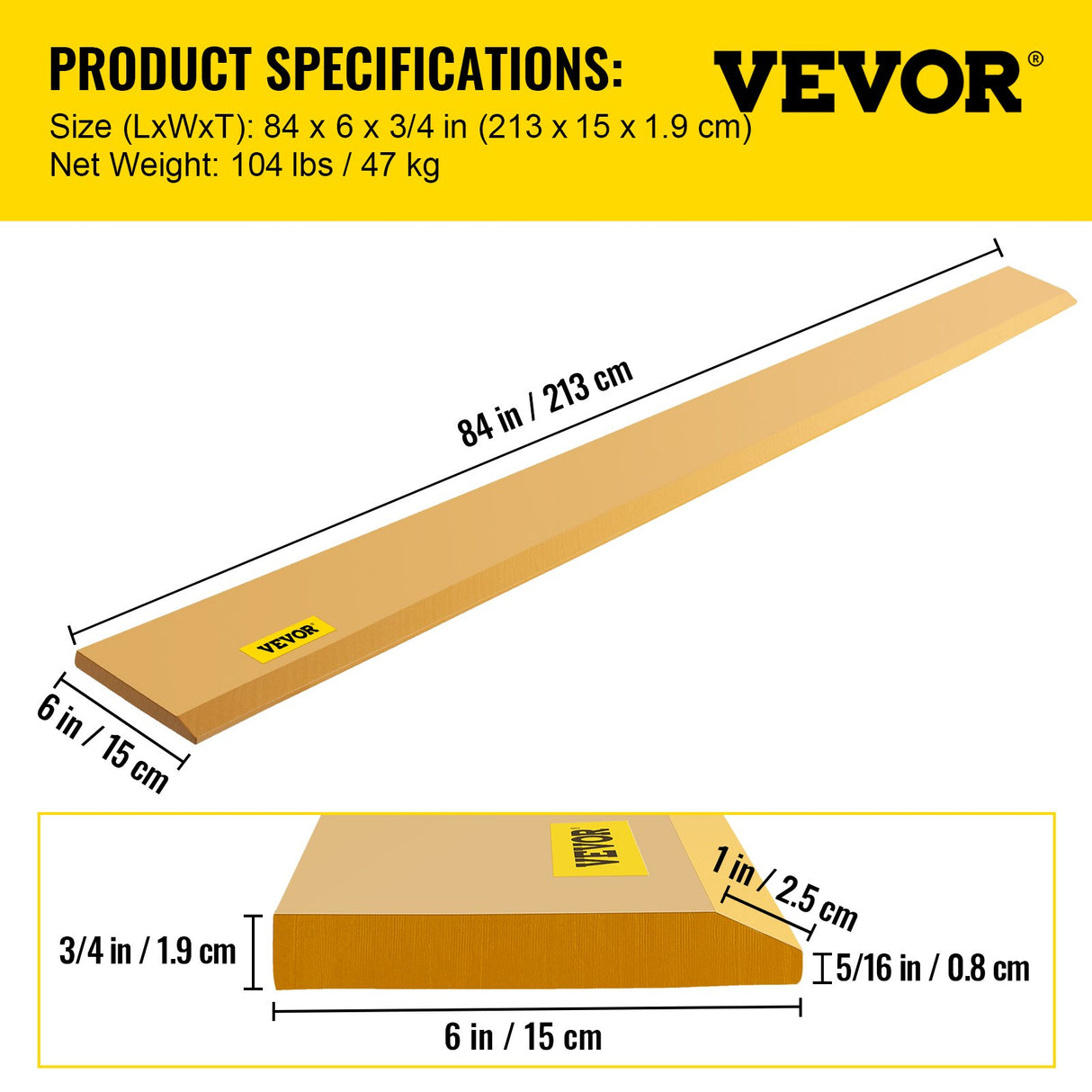 VEVOR Bucket Cutting Edge, 213x15x1.9 Bucket Edge, Weld-on and Bolt-on Advanced Cutting Edge, 16Mn Carbon-manganese Steel Loader Cutting Edge, Skid