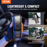 VEVOR Tire Inflator Portable Air Compressor, 150 PSI Electric Air Pump, 4000mAh Rechargeable Tire Pump with Auto-Off Function, LCD Pressure Gauge, 3 Nozzles, LED Light for Car Motorcycle Bike Ball - Front View