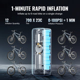 VEVOR Tire Inflator Portable Air Compressor, 150 PSI Electric Air Pump, 4000mAh Rechargeable Tire Pump with Auto-Off Function, LCD Pressure Gauge, 3