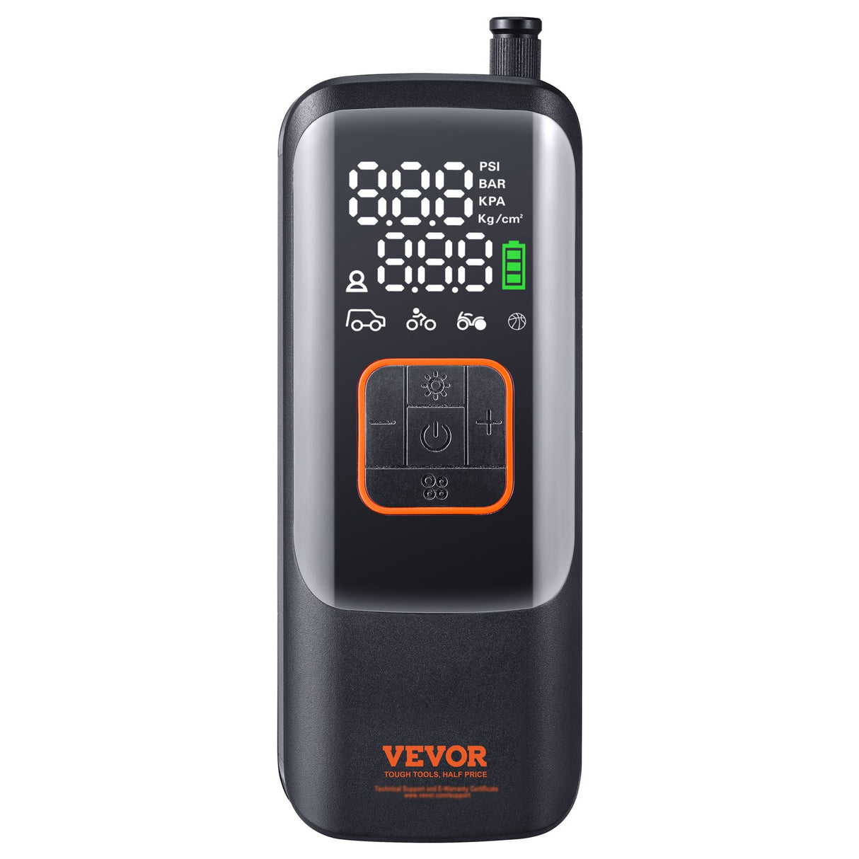 VEVOR Tire Inflator Portable Air Compressor, 150 PSI Electric Air Pump, 4000mAh Rechargeable Tire Pump with Auto-Off Function, LCD Pressure Gauge, 3