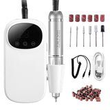 VEVOR Electric Rechargeable Nail Drill, 35,000RPM Portable Cordless Nail E File Machine, LCD-Display Acrylic Gel Grinder Tool with 6 Bits and 50PCS