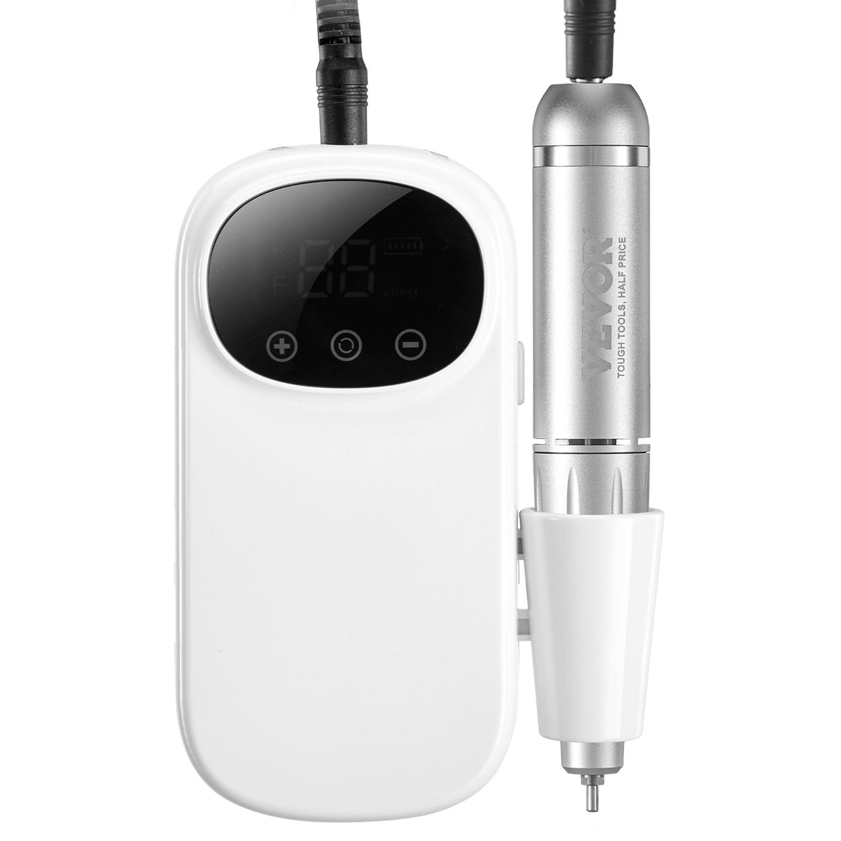VEVOR Electric Rechargeable Nail Drill, 35,000RPM Portable Cordless Nail E File Machine, LCD-Display Acrylic Gel Grinder Tool with 6 Bits and 50PCS