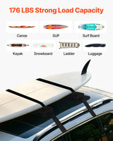 VEVOR Soft Roof Rack Pads 15.5in 176lbs Load Capacity for Kayak Canoe Surfboard - Side View