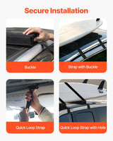 VEVOR Soft Roof Rack Pads 15.5in 176lbs Load Capacity for Kayak Canoe Surfboard - Top-Down View