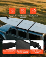 VEVOR Soft Roof Rack Pads 15.5in 176lbs Load Capacity for Kayak Canoe Surfboard