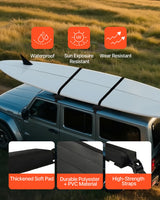 VEVOR Soft Roof Rack Pads 15.5in 176lbs Load Capacity for Kayak Canoe Surfboard - Rear View