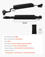 VEVOR Soft Roof Rack Pads 15.5in 176lbs Load Capacity for Kayak Canoe Surfboard - Close-Up Angle