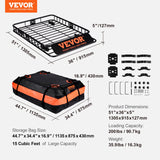 VEVOR Roof Rack Cargo Basket 200 LBS 51