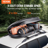 VEVOR Rooftop Cargo Carrier 340 L Luggage Storage Box ABS for SUVs Cars - Front View