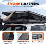 VEVOR Rooftop Tent Hard Shell 2-3 Person Waterproof for Jeep SUV Truck w/ Ladder - Top-Down View