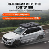 VEVOR Rooftop Tent Hard Shell 2-3 Person Waterproof for Jeep SUV Truck w/ Ladder - Rear View