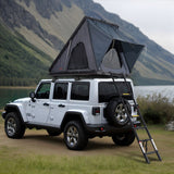 VEVOR Rooftop Tent Hard Shell 2-3 Person Waterproof for Jeep SUV Truck w/ Ladder - Low Angle