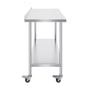 24 x 60 x 40 Inch Stainless Steel Work Table, Commercial Food Prep Worktable with Casters, Heavy Duty Prep Worktable, Metal Work Table with Adjustable Height for Restaurant, Home and Hotel