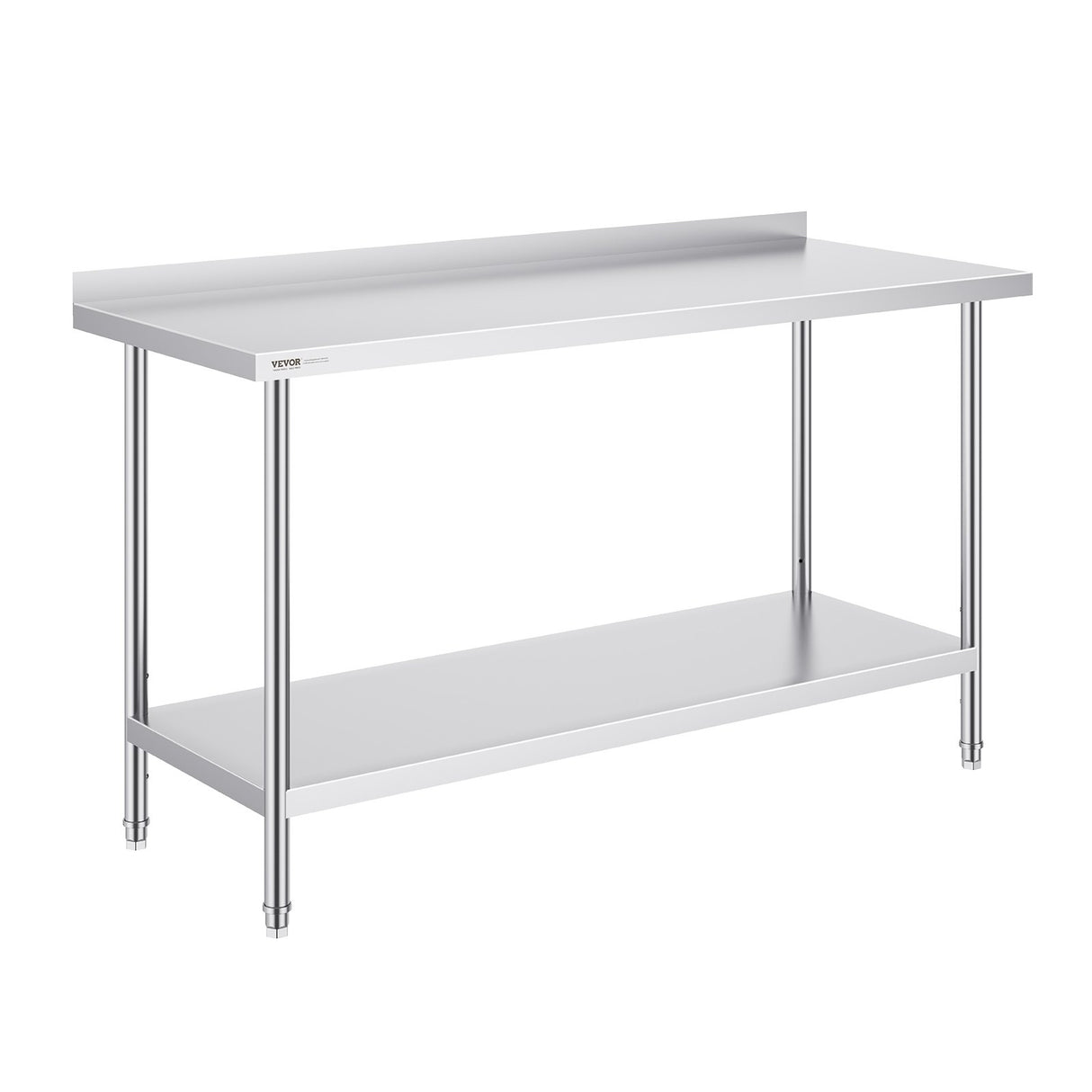VEVOR 24 x 60 x 36 Inch Stainless Steel Work Table, Commercial Food Prep Worktable Heavy Duty Prep Worktable, Metal Work Table with Adjustable Height