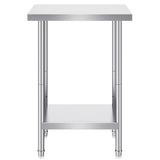 VEVOR Stainless Steel Prep Table, 24 x 18 x 34 Inch, Heavy Duty Metal Worktable with 3 Adjustable Height Levels, Commercial Workstation for Kitchen Garage Restaurant Backyard - Extra Image