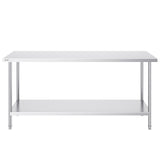 VEVOR Stainless Steel Prep Table, 24 x 72 x 34 Inch, Heavy Duty Metal Worktable with 3 Adjustable Height Levels, Commercial Workstation for Kitchen