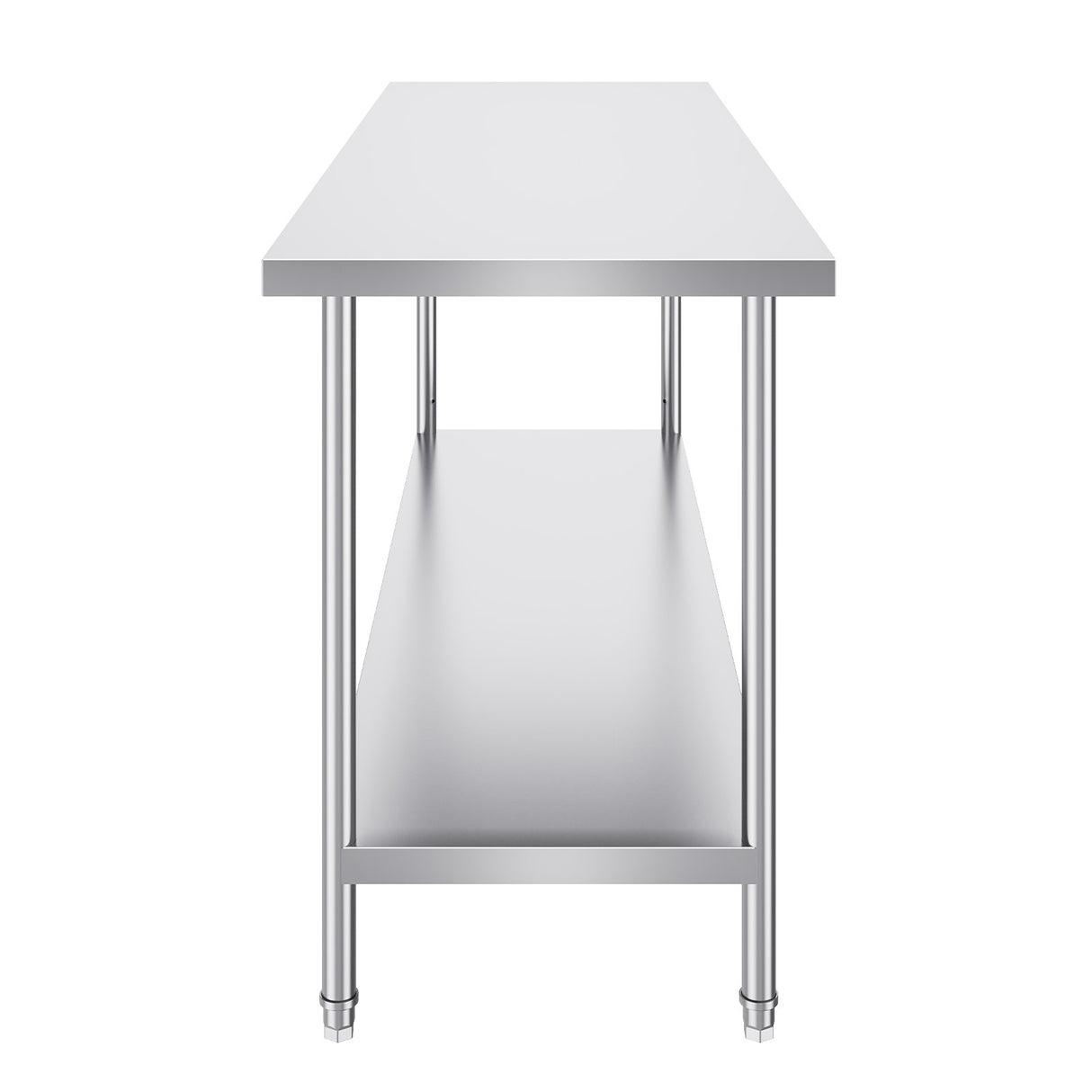 VEVOR Stainless Steel Prep Table, 24 x 72 x 34 Inch, Heavy Duty Metal Worktable with 3 Adjustable Height Levels, Commercial Workstation for Kitchen