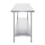 VEVOR Stainless Steel Prep Table, 24 x 72 x 34 Inch, Heavy Duty Metal Worktable with 3 Adjustable Height Levels, Commercial Workstation for Kitchen Garage Restaurant Backyard - Extra Image
