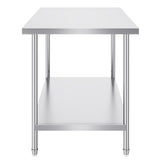 VEVOR Stainless Steel Prep Table, 30 x 48 x 34 Inch, Heavy Duty Metal Worktable with 3 Adjustable Height Levels, Commercial Workstation for Kitchen Garage Restaurant Backyard - Extra Image