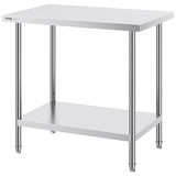 VEVOR Stainless Steel Prep Table, 24 x 36 x 34 Inch, Heavy Duty Metal Worktable with 3 Adjustable Height Levels, Commercial Workstation for Kitchen Garage Restaurant Backyard - Extra Image