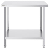 VEVOR Stainless Steel Prep Table, 24 x 36 x 34 Inch, Heavy Duty Metal Worktable with 3 Adjustable Height Levels, Commercial Workstation for Kitchen Garage Restaurant Backyard - Extra Image