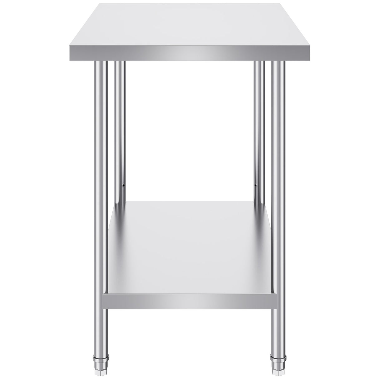 VEVOR Stainless Steel Prep Table, 24 x 36 x 34 Inch, Heavy Duty Metal Worktable with 3 Adjustable Height Levels, Commercial Workstation for Kitchen