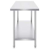 VEVOR Stainless Steel Work Prep Table Commercial Worktable Food Prep 24x60x34in