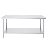 VEVOR Stainless Steel Prep Table, 30 x 72 x 34 Inch, Heavy Duty Metal Worktable with 3 Adjustable Height Levels, Commercial Workstation for Kitchen