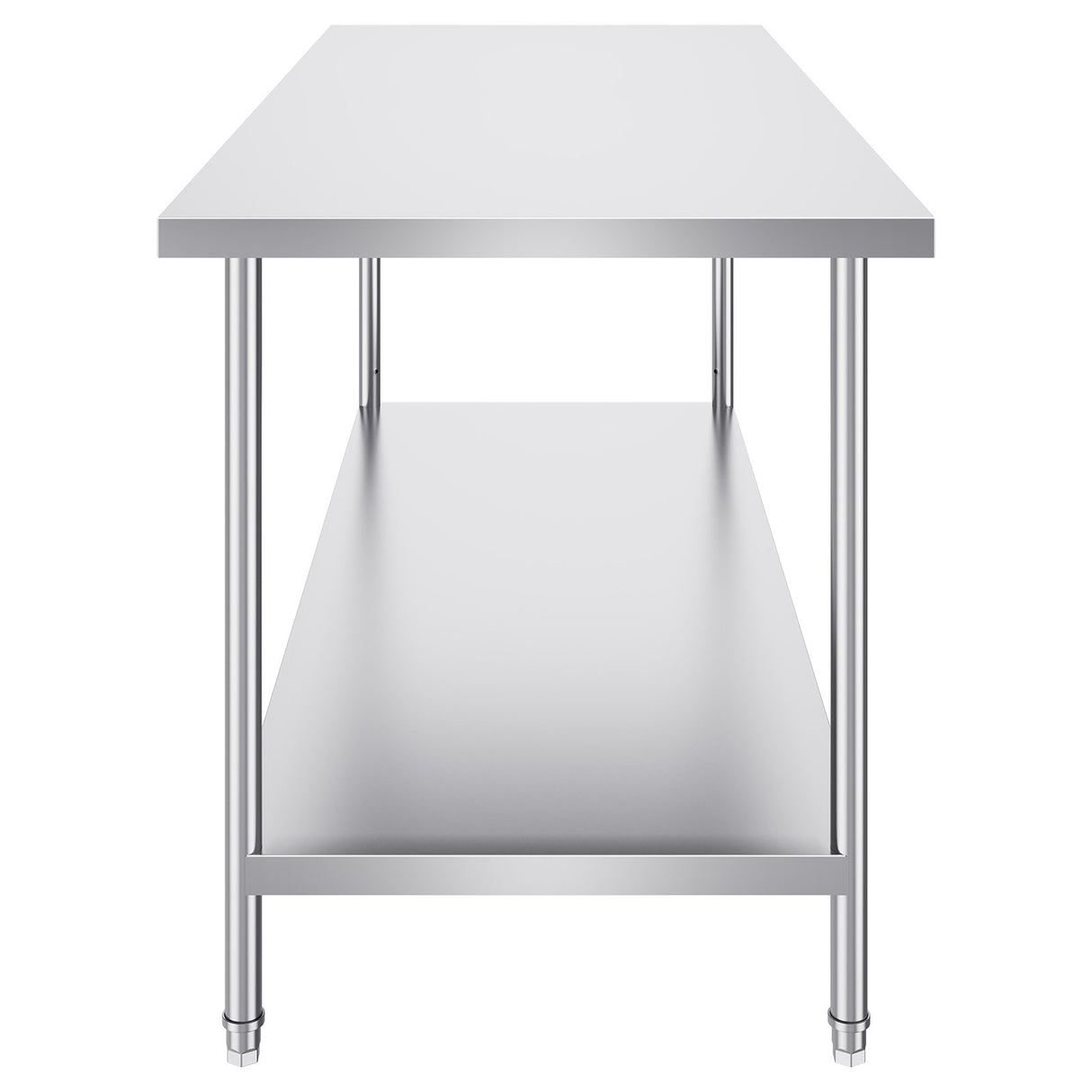 VEVOR Stainless Steel Prep Table, 30 x 72 x 34 Inch, Heavy Duty Metal Worktable with 3 Adjustable Height Levels, Commercial Workstation for Kitchen
