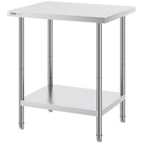 Stainless Steel Prep Table, 24 x 30 x 34 Inch, Heavy Duty Metal Worktable with 3 Adjustable Height Levels, Commercial Workstation for Kitchen Garage Restaurant Backyard - Extra Image
