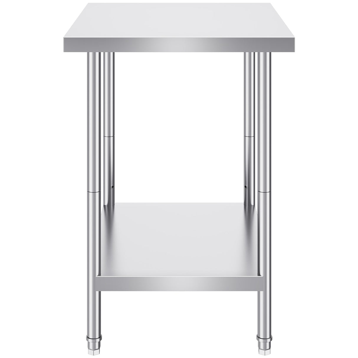 VEVOR Stainless Steel Prep Table, 24 x 30 x 34 Inch, Heavy Duty Metal Worktable with 3 Adjustable Height Levels, Commercial Workstation for Kitchen Garage Restaurant Backyard