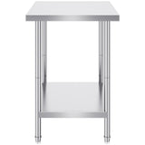 VEVOR Stainless Steel Prep Table, 24 x 30 x 34 Inch, Heavy Duty Metal Worktable with 3 Adjustable Height Levels, Commercial Workstation for Kitchen Garage Restaurant Backyard - Extra Image