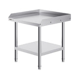 VEVOR Stainless Steel Work Table, 24 x 24 x 26 Inch Commercial Food Prep Worktable, 3-Sided Backspla