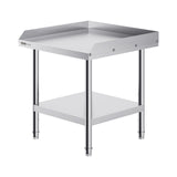 VEVOR Stainless Steel Work Table, 24 x 24 x 26 Inch Commercial Food Prep Worktable, 3-Sided Backsplash Heavy Duty Prep Worktable, Metal Work Table with Adjustable Height for Restaurant Home Hotel