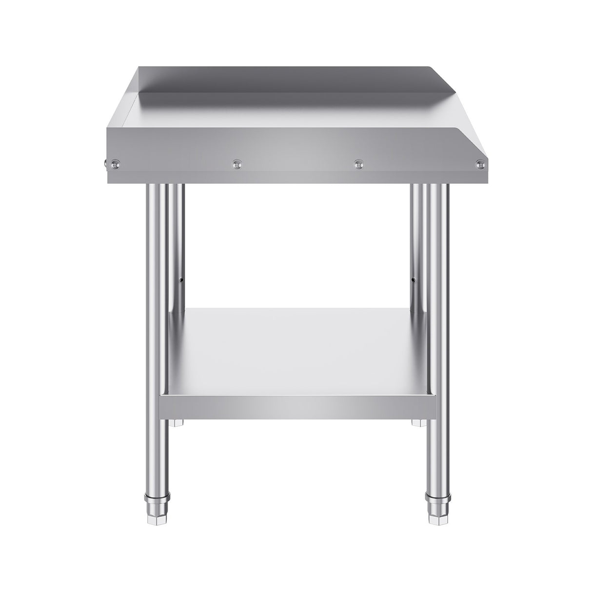 VEVOR Stainless Steel Work Table, 24 x 24 x 26 Inch Commercial Food Prep Worktable, 3-Sided Backspla