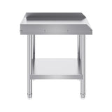 VEVOR Stainless Steel Work Table, 24 x 24 x 26 Inch Commercial Food Prep Worktable, 3-Sided Backspla