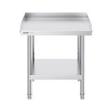 VEVOR Stainless Steel Work Table, 24 x 24 x 26 Inch Commercial Food Prep Worktable, 3-Sided Backspla
