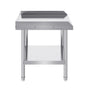 Stainless Steel Work Table, 24 x 28 x 26 Inch Commercial Food Prep Worktable, 3-Sided Backsplash Heavy Duty Prep Worktable, Metal Work Table with Adjustable Height for Restaurant Home Hotel
