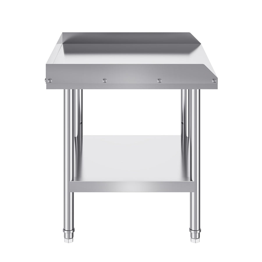 Stainless Steel Work Table, 24 x 28 x 26 Inch Commercial Food Prep Worktable, 3-Sided Backsplash Heavy Duty Prep Worktable, Metal Work Table with Adjustable Height for Restaurant Home Hotel