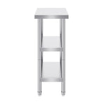 Stainless Steel Food Prep Table, 14 x 24 x 34 Inch Commercial Kitchen Worktable, with 2 Adjustable Undershelf, Heavy Duty Prep Table Metal Work Table for BBQ, Kitchen, Home, and Garage