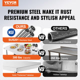VEVOR Stainless Steel Kitchen Bench Folding Commercial Prep Table 1220x610 mm - Front View
