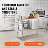 VEVOR Stainless Steel Kitchen Bench Folding Commercial Prep Table 1220x610 mm - Side View