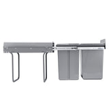 VEVOR Pullout Trash Can for Kitchen Cabinets, 20+10+10L Double Under Sink Garbage Waste Recycling Bin, Under Mount Waste Container, with Heavy Duty Metal Full Extension Sliding System and Handle - Extra Image