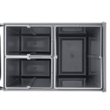 Pullout Trash Can for Kitchen Cabinets, 20+10+10L Double Under Sink Garbage Waste Recycling Bin, Under Mount Waste Container, with Heavy Duty Metal Full Extension Sliding System and Handle