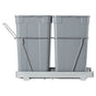 Pullout Trash Can for Kitchen Cabinets,Double Under Sink Garbage Waste Recycling Bin, Under Mount Waste Container, with Heavy Duty Metal Full Extension Sliding System and Handle