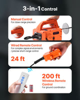 3-in-1 Electric Hoist Winch, 700 kg Capacity, 1500W Portable Power Winch Crane, 7.6 m Lifting Height, 5 m/min with Manual, Wired and Wireless Remote Control for Factory, Warehouss, Garage