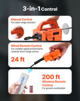 VEVOR 3-in-1 Electric Hoist Winch, 700 kg Capacity, 1500W Portable Power Winch Crane, 7.6 m Lifting Height, 5 m/min with Manual, Wired and Wireless Remote Control for Factory, Warehouss, Garage - Top-Down View