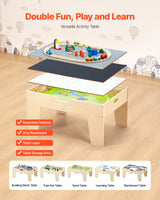 VEVOR Multi-Purpose Activity Play Table 290 Building Bricks & 30 PCS Accessories - Front View