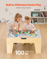 VEVOR Multi-Purpose Activity Play Table 290 Building Bricks & 30 PCS Accessories - Top-Down View