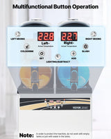 Commercial Frozen Drink Maker, 15Lx2 Double Tank Slushy Machine, 120 Cups Stainless Steel Margarita Smoothie Frozen Drink Machine, Slushie Maker for Home Party Restaurants Cafe Bars - Top-Down View